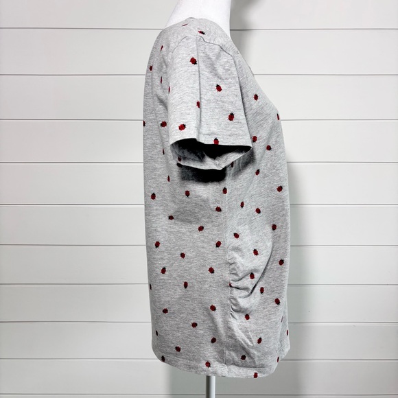 H&M maternity Cotton T-shirt gray with an adorable ladybug‎ pattern Size XL - Picture 5 of 11